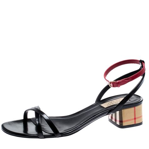 burberry black red leather anthea strappy sandals|burberry flip flops for women.